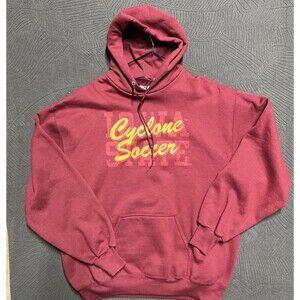 Iowa State Cyclone Soccer Maroon Pullover Hoodie L